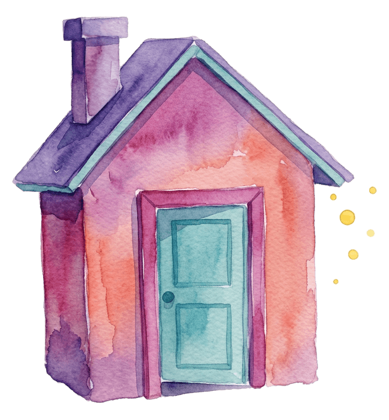 The same house set straight — the door closes flush again
